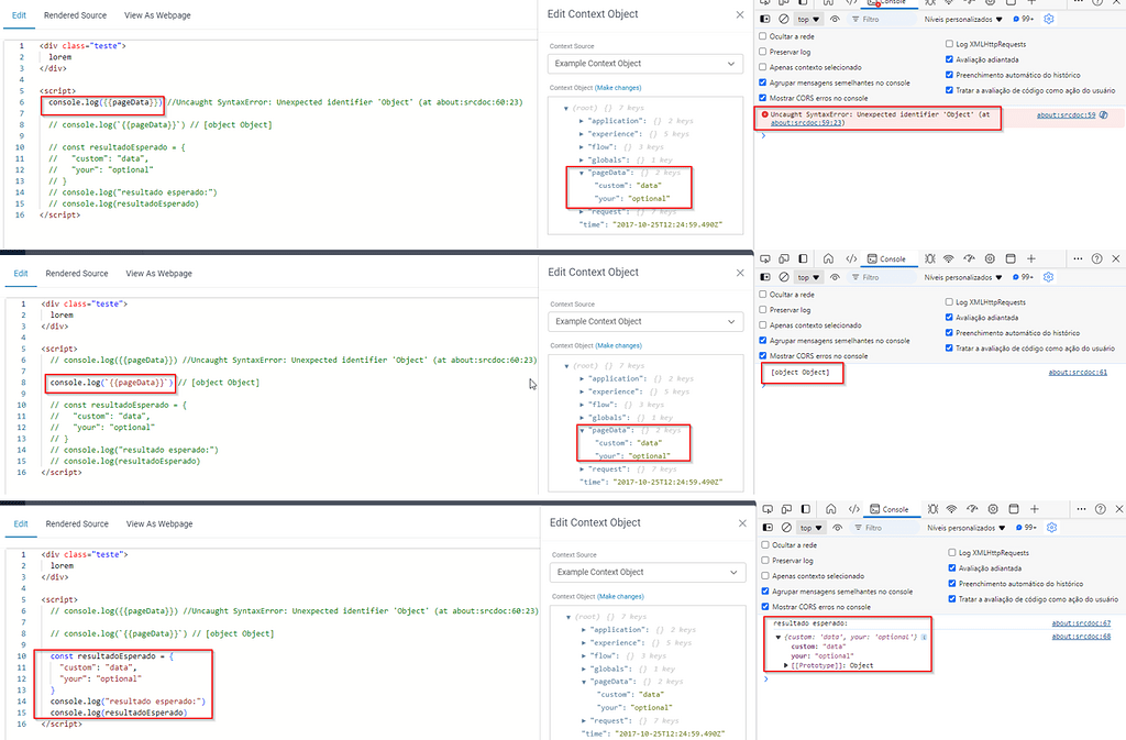 Experience page - Acessar payload como variável no javascript - Help ...